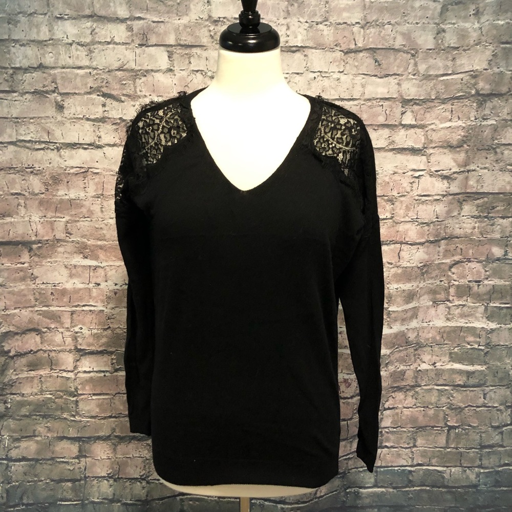 Express Lace Shoulder Sweater Small